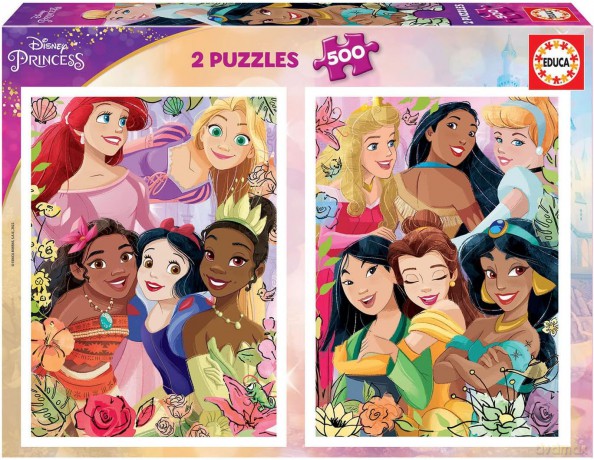 EDUCA 2x500 el. Księżniczki z bajek Disneya [PUZZLE]