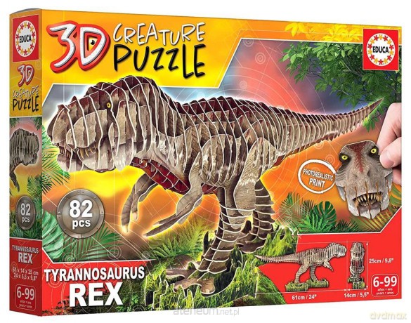 EDUCA 3D Dinozaury - Tyranozaur Rex 82 el. [PUZZLE]