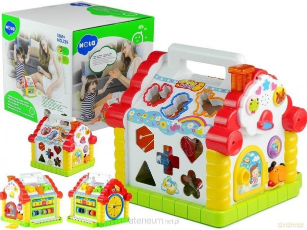 Edukacyjny wielofunkcyjny domek, pianinko, sorter