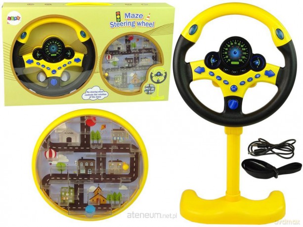 Interaktywna kierownica żółta
