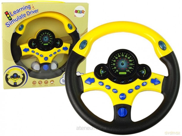Interaktywna kierownica żółta, światła, dźwięk