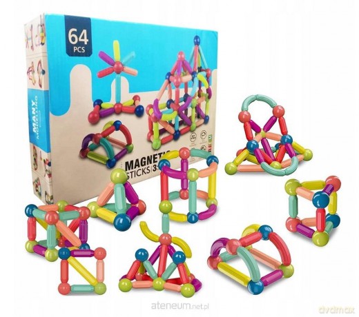 Klocki magnetyczne 64 el. [KLOCKI]