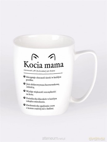 Kubek ceramiczny biały Kocia mama