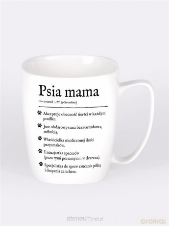 Kubek ceramiczny biały Psia mama