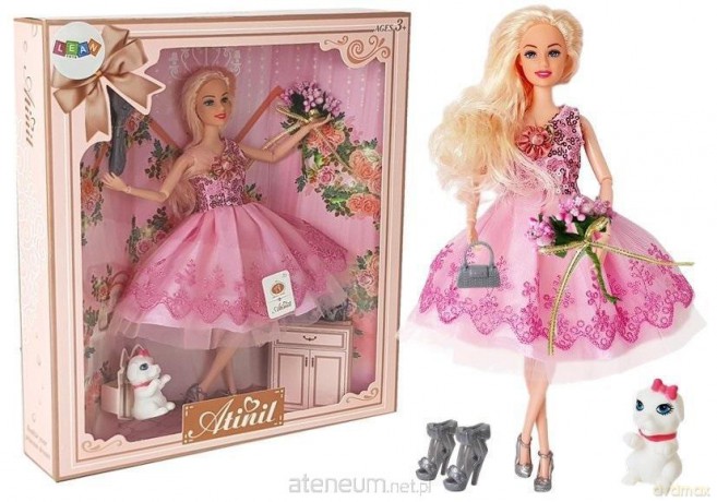 Lalka modelka w sukni balowej + akcesoria 28 cm