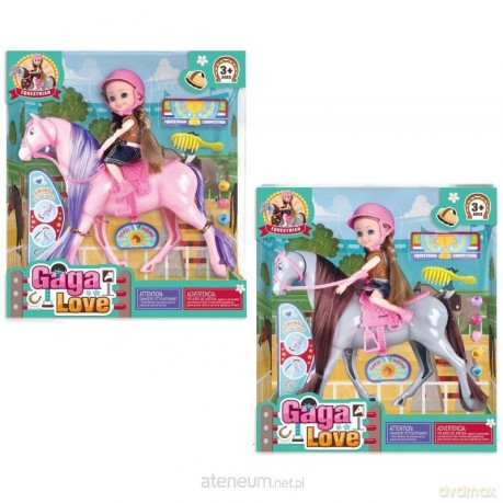 Lalka na koniu z akcesoriami MIX