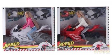 Lalka na motocyklu 29 cm mix