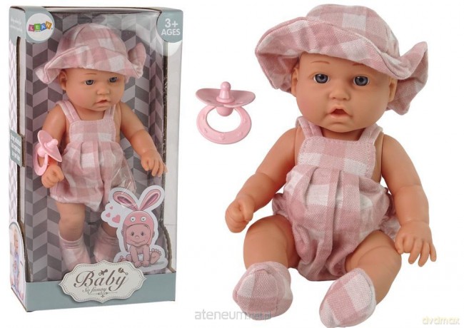 Lalka słodki bobas ze smoczkiem różowa 30 cm