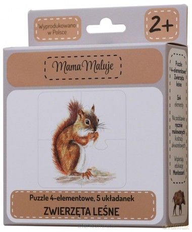 Puzzle 4-elementowe Zwierzęta leśne