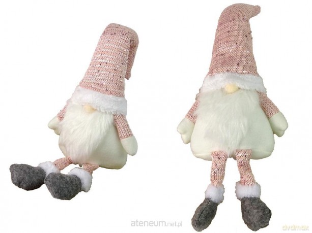 Świąteczny skrzat świecący różowy 40 cm [GADZET]