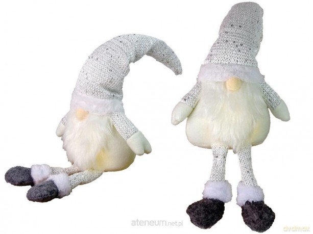 Świąteczny skrzat świecący szary 40 cm [GADZET]