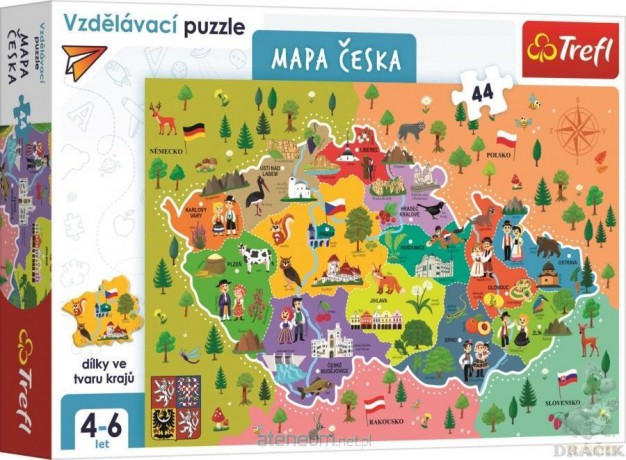 TREFL Edukacyjne 44 el. Mapa Czech [PUZZLE]