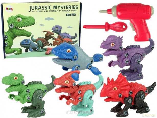 Zestaw dinozaurów do rozkręcania 5szt [FIGURKA]