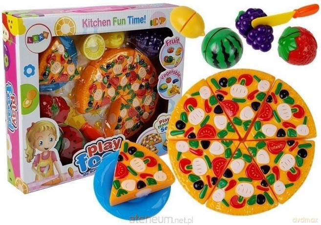 Zestaw do krojenia pizza i owoce