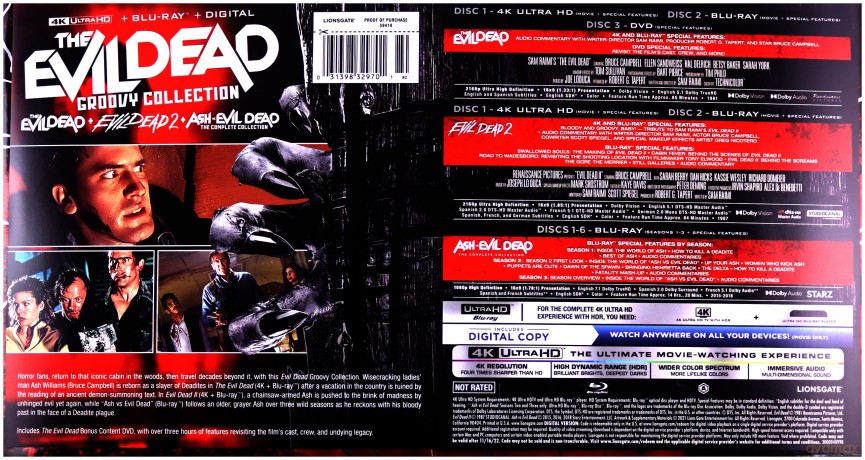 The Evil Dead Groovy Collection: The Evil Dead / Evil Dead 2 / Ash vs Evil Dead: The Complete Collection [BOX] [2xBlu-Ray 4K]+[8xBlu-Ray]+[DVD]