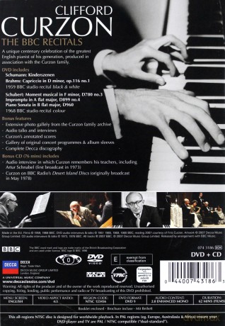 Clifford Curzon: The Bbc Recitals: Schumann, Schubert [DVD]