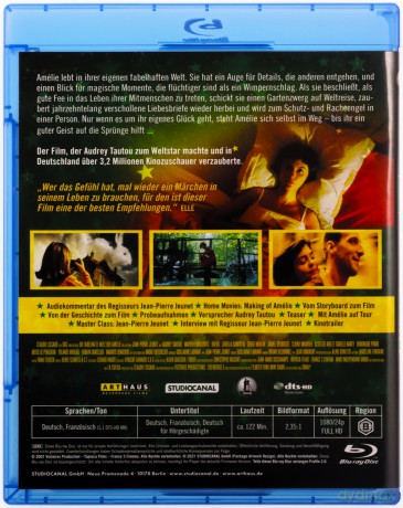 The Fabulous Destiny of Amélie Poulain (Amelia) [Blu-Ray]
