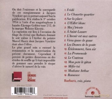 Barbara: A L'Atelier-Bruxelles 195 [CD]