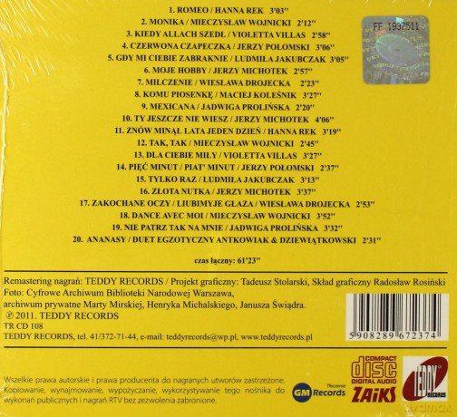 Niezapomniane piosenki roku 1960 (Muzyczne Sentymenty 8) (digipack) [CD]