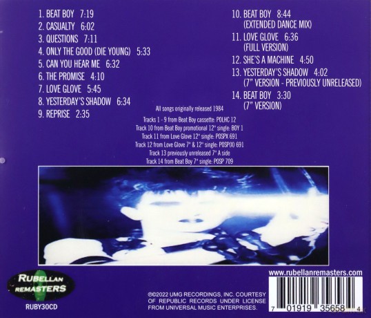 Visage: Beat Boy (Cassette Remix) [CD]