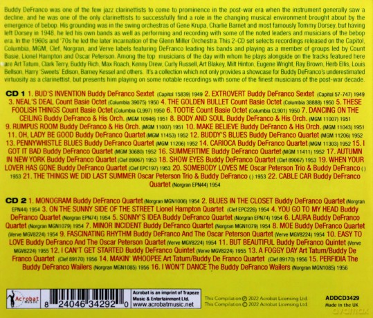 Buddy Defranco: Bebop Years 1949-56 [2CD]