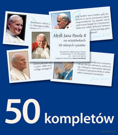 Myśli Jana Pawła II na wizytówkach - 50 kompletów [KSIĄŻKA]