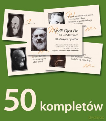 Myśli Ojca Pio na wizytówkach - 50 różnych cytatów [KSIĄŻKA]