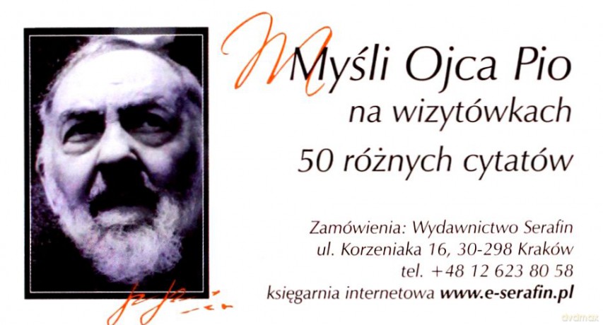 Myśli Ojca Pio na wizytówkach - 50 różnych cytatów [KSIĄŻKA]