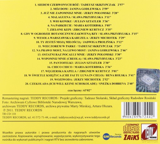 Niezapomniane piosenki lat 50-tych  (Muzyczne Sentymenty 10) (digipack) [CD] 