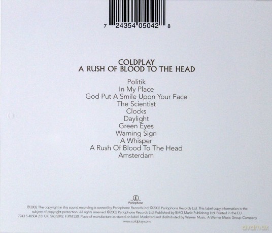 Coldplay: A Rush Of Blood To The Head [CD]