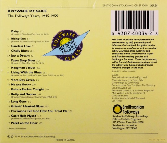 Brownie Mcghee-The Folkways Years 1945-1959 [CD]