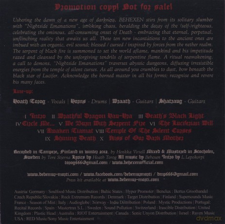 Behexen: Nightside Emanations (digipack) [CD]