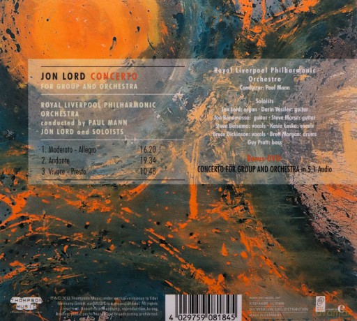 Jon Lord: Concerto For Group And Orchestra Limited Edition (ecopack) [2CD]+[DVD]