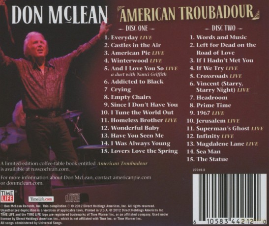 Don Mclean: Don Mclean-American Troubadour [2CD]