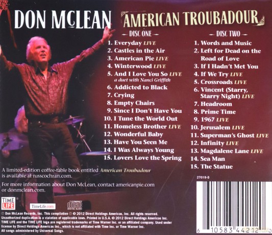 Don Mclean: Don Mclean-American Troubadour [2CD]