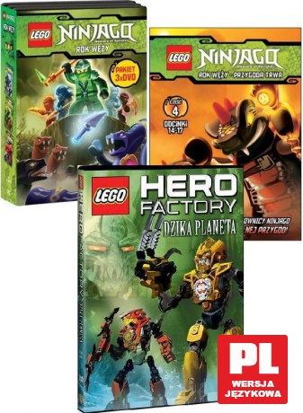 LEGO Ninjago Rok węży części 1-4 + LEGO Hero factory Pakiet [5DVD]