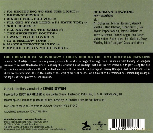 Coleman Hawkins: Prestige Profiles vol.4 [CD]
