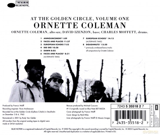 Ornette Coleman: At The Golden Circle Vol.1 [CD]