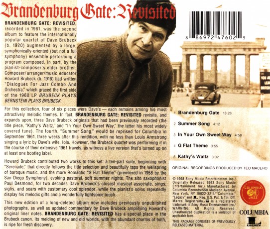 Dave Brubeck Quartet-Brandeburg Gate Revisited [CD]