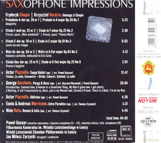 Saxophone Impressions (jewal case) [CD]