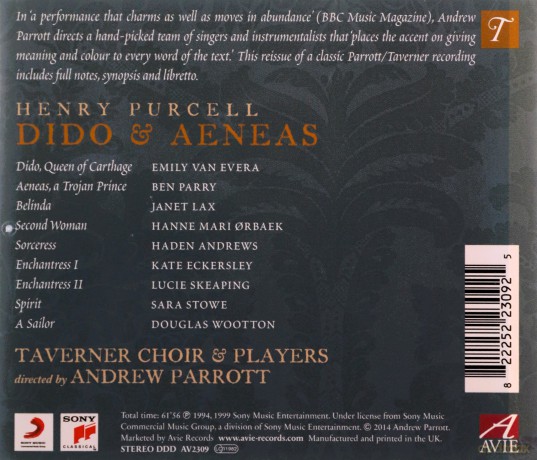 H. Purcell: Dido and Aeneas [CD]