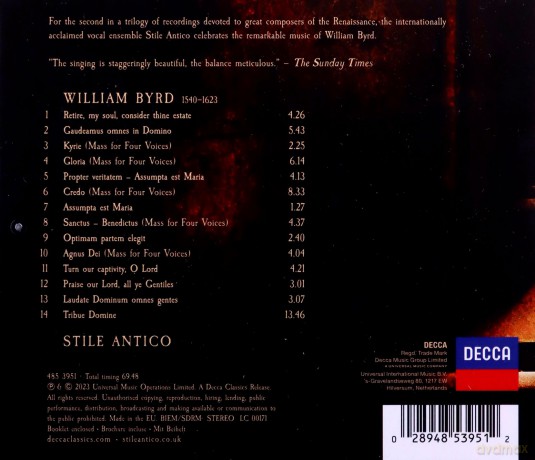 Stile Antico: The Golden Renaissance: William Byrd [CD]