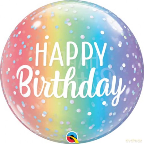 Balon foliowy 22 cale QL Bubble Poj. Happy Birthda