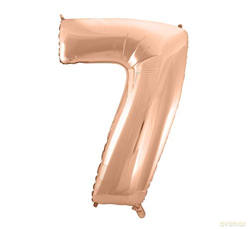 Balon foliowy B&C Cyfra 7 różowo-złota 92 cm