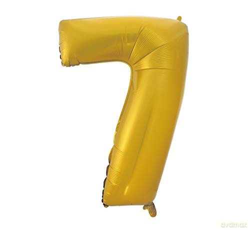 Balon foliowy B&C Cyfra 7 złota matowa 92 cm