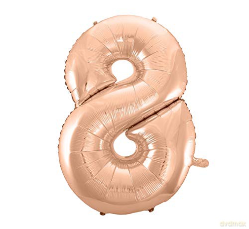 Balon foliowy B&C Cyfra 8 różowo-złota 92 cm
