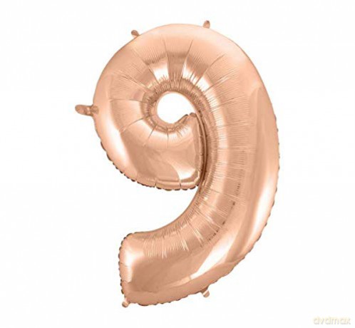 Balon foliowy B&C Cyfra 9 różowo-złota 92 cm