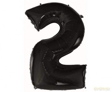 Balon foliowy cyfra 2 92 cm czarny