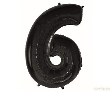 Balon foliowy cyfra 6 92 cm czarny