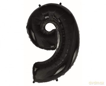 Balon foliowy cyfra 9 92 cm czarny